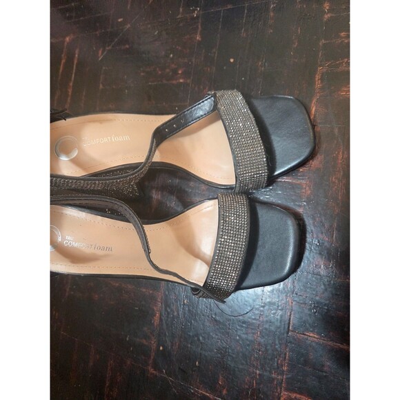 Sparkly Strap Dress Sandals 3 Inch Block Heel Elegant Party Shoes for Women - Picture 10 of 11